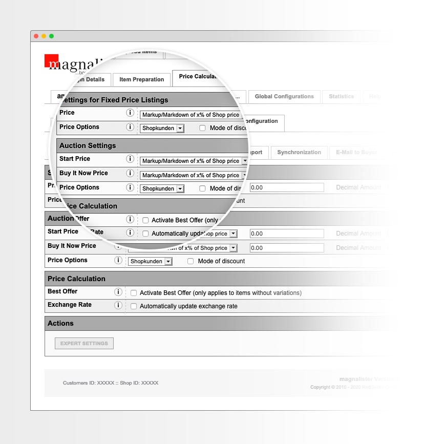 magnalister submits price information directly from your online store to marketplaces