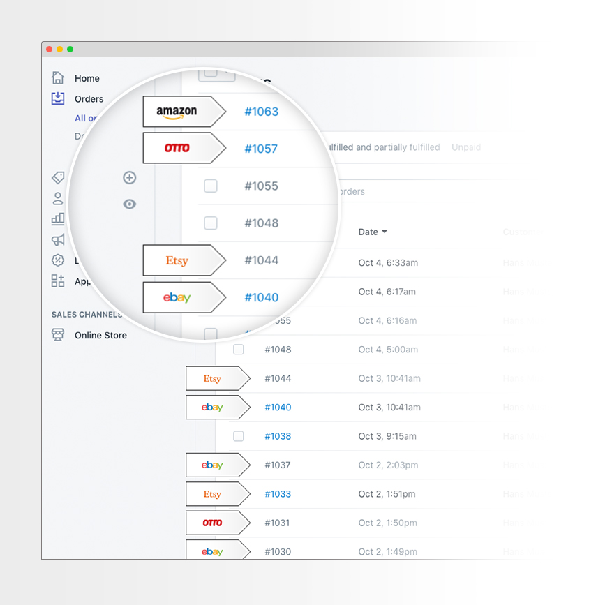 magnalister imports your marketplace orders automatically into your online store