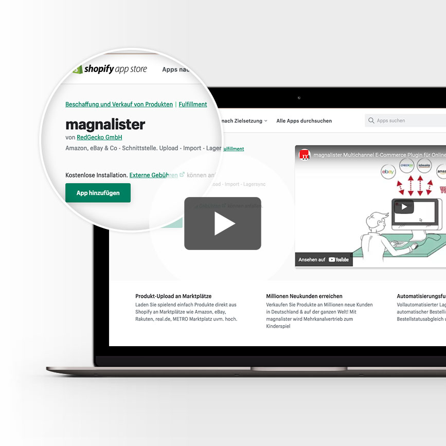 Schritt 1: magnalister App in Shopify aktivieren